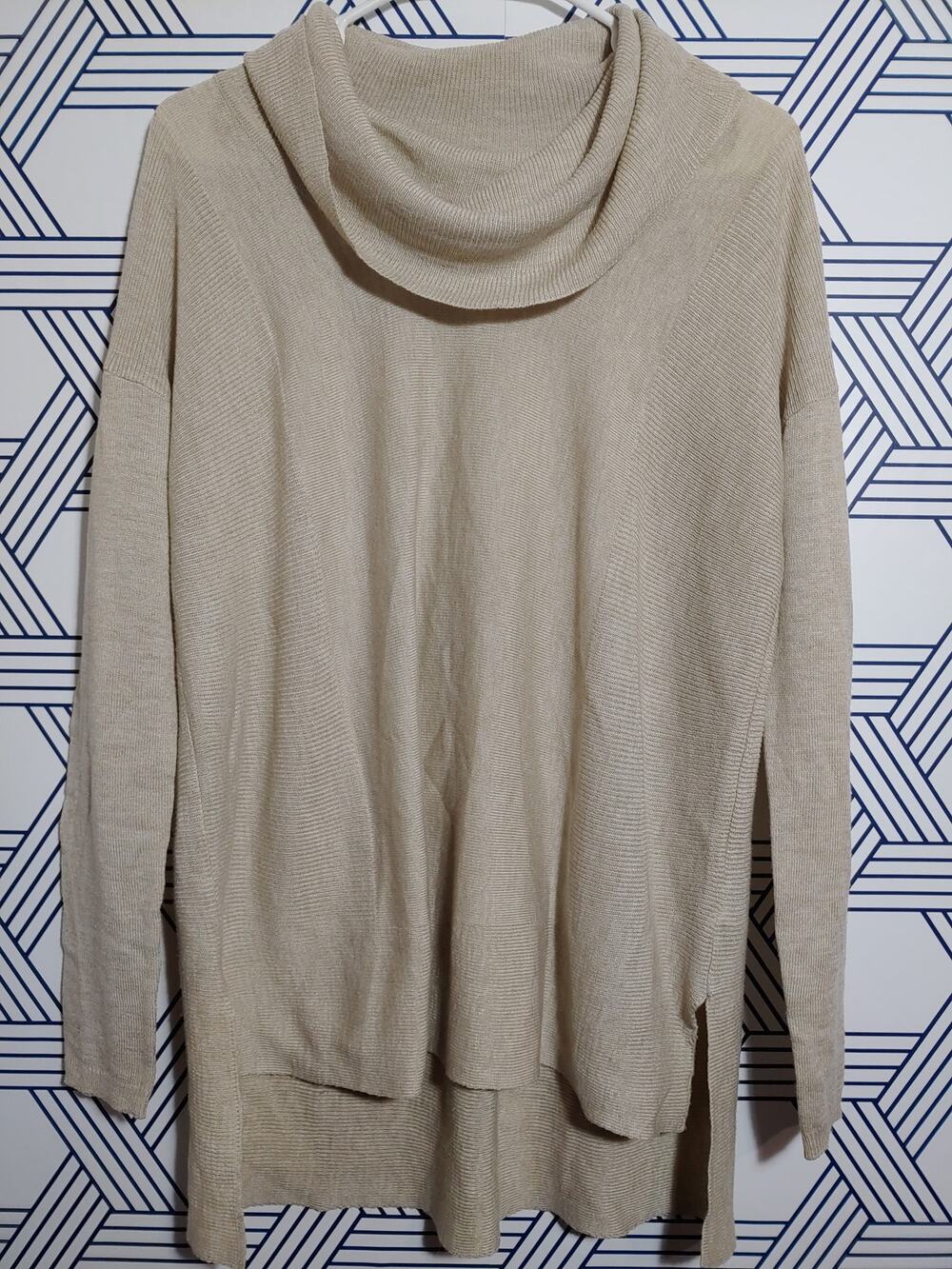 Womens Tan Takara High Low Sweater size S